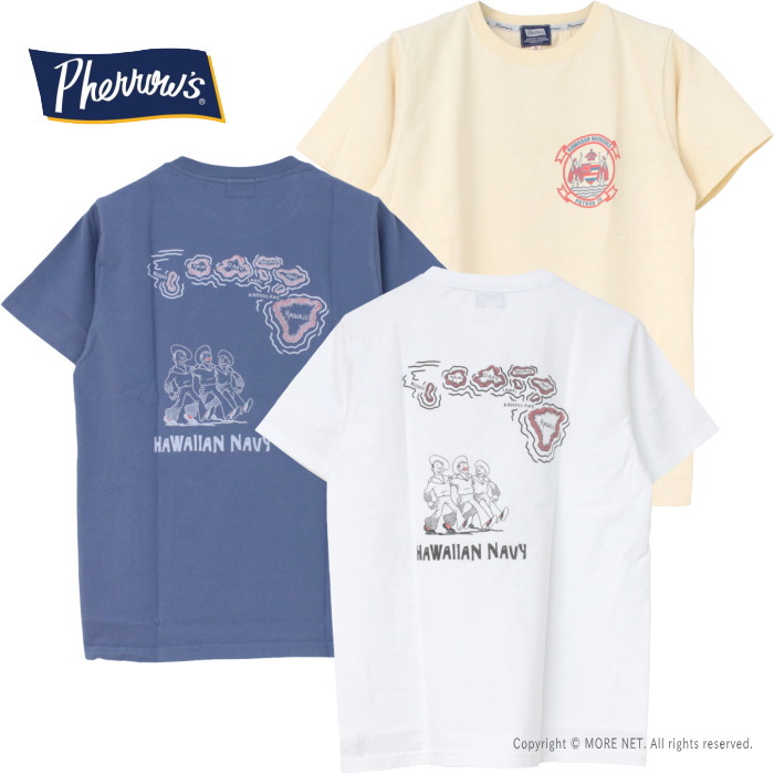 フェローズ PHERROW'S プリント半袖Tシャツ 25S-PT6 メンズ HAWAIIAN NAVY 2025春夏 | Pherrow's