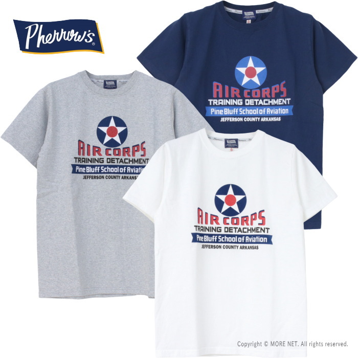 フェローズ PHERROW'S プリント半袖Tシャツ 25S-PT7 メンズ AIR CORPS 2025春夏 | Pherrow's