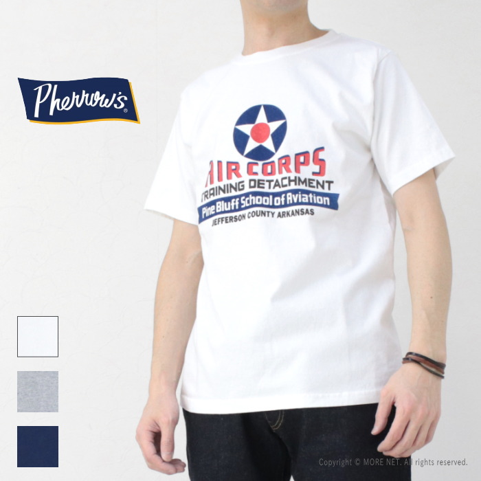 フェローズ PHERROW'S プリント半袖Tシャツ 25S-PT7 メンズ AIR CORPS 2025春夏 | Pherrow's | 01