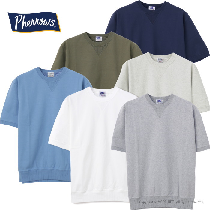 フェローズ PHERROW'S ルーズフィットVガゼットTシャツ 25S-PVGT メンズ 日本製 無地 スウェット 2025春夏｜モアネット casual select