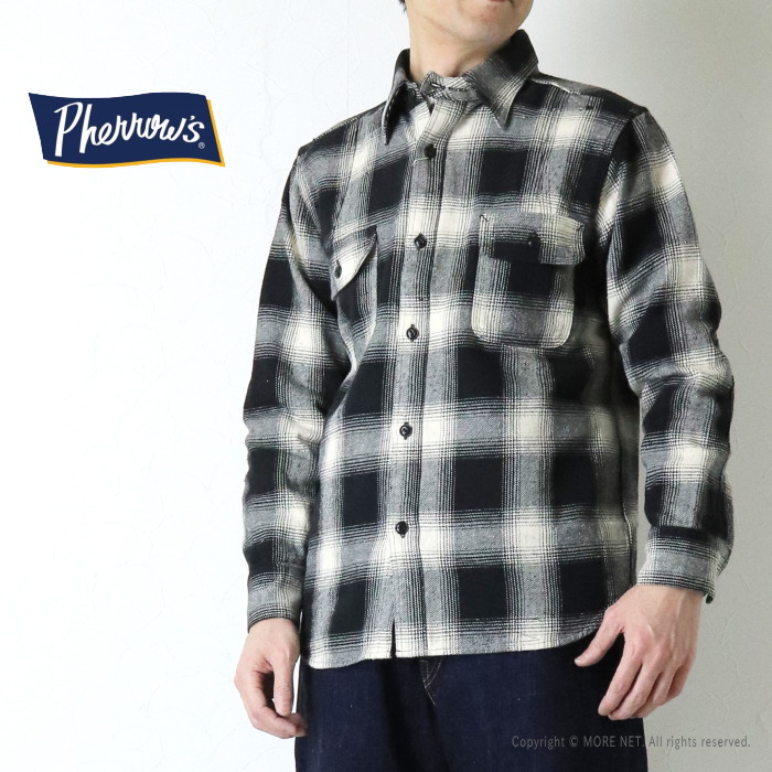 Pherrow's（フェローズ） ツイルチェックワークシャツ 25W-770WS-C