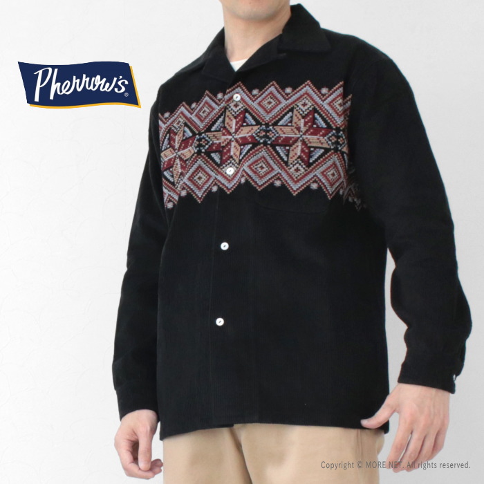 Pherrow's（フェローズ） コーデュロイオープンカラーシャツ 25W-PIS1