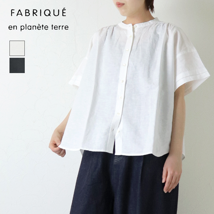 FABRIQUE en Planete terre（ファブリケアンプラネテール） カフタックブラウス 261-087 日本製 半袖 ワイド ...