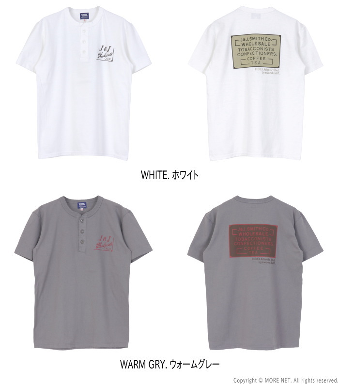 Pherrow's（フェローズ） ヘンリーネックプリントTシャツ 26S-PHNT1