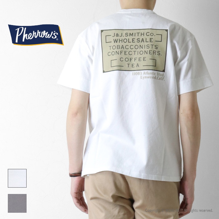Pherrow's（フェローズ） ヘンリーネックプリントTシャツ 26S-PHNT1