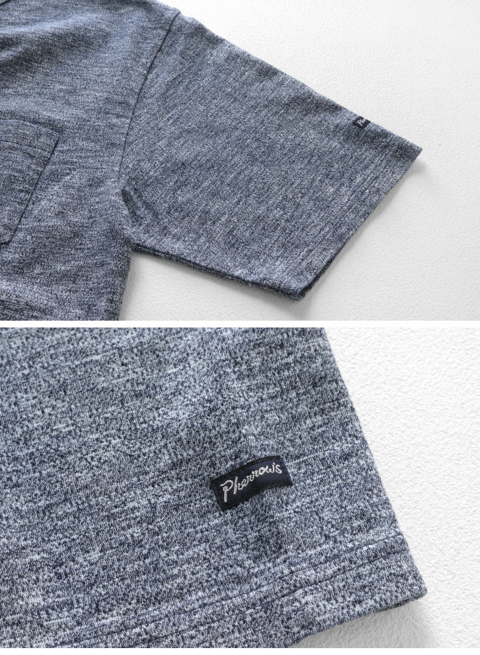 Pherrow's（フェローズ） インディゴ杢 ポケット付きTシャツ 26S-PIPT