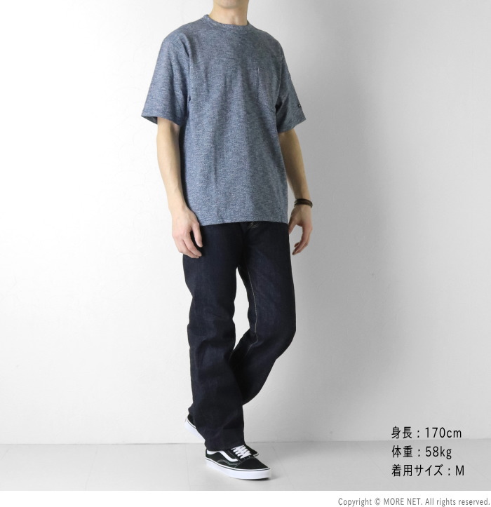 Pherrow's（フェローズ） インディゴ杢 ポケット付きTシャツ 26S-PIPT