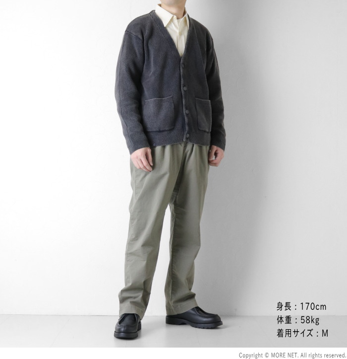 Pherrow's（フェローズ） 片畦編みフェード加工コットンカーディガン