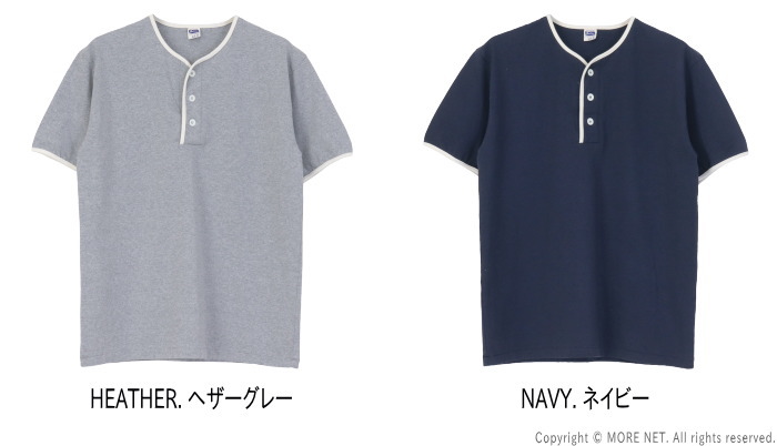 Pherrow's（フェローズ） パイピングヘンリーネックTシャツ 26S-PPHT1