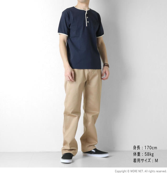 Pherrow's（フェローズ） パイピングヘンリーネックTシャツ 26S-PPHT1
