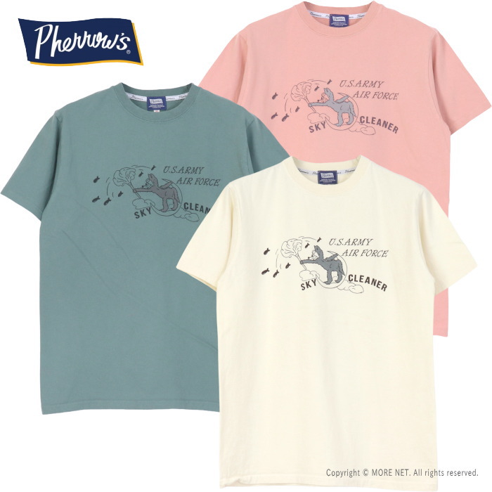 Pherrow's（フェローズ） プリント半袖Tシャツ 26S-PT14 メンズ SKY