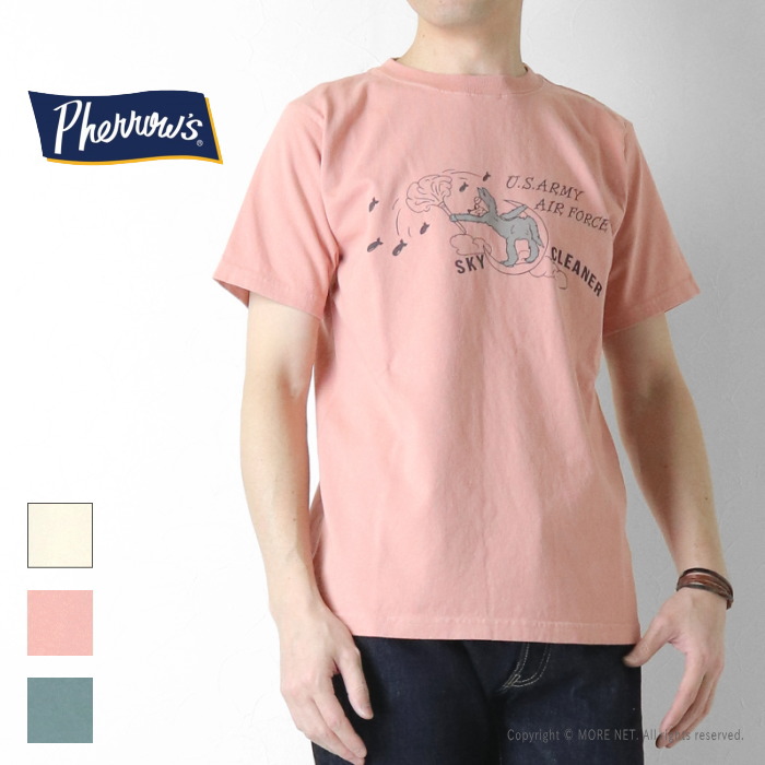 Pherrow's（フェローズ） プリント半袖Tシャツ 26S-PT14 メンズ SKY