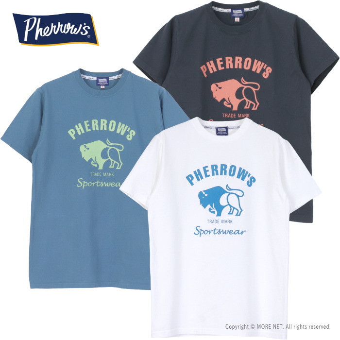 Pherrow's（フェローズ） 定番バッファロー プリント半袖Tシャツ 26S