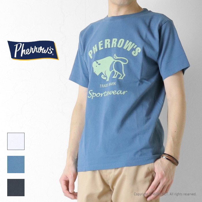 Pherrow's（フェローズ） 定番バッファロー プリント半袖Tシャツ 26S