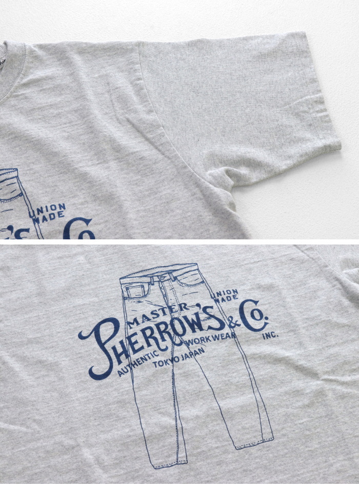 Pherrow's（フェローズ） 定番デニム プリント半袖Tシャツ 26S-PT3