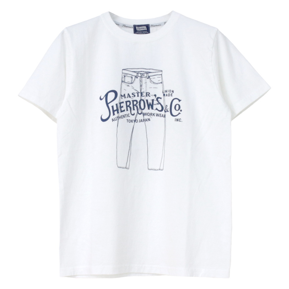 Pherrow's（フェローズ） 定番デニム プリント半袖Tシャツ 26S-PT3