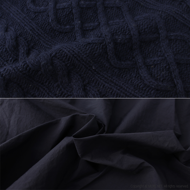 SALE セール/マオメイド mao made アランニット×タフタ切替Aラインプルオーバー 341147 異素材 ワイド レディース トップス /返品・交換不可 | mao made | 12