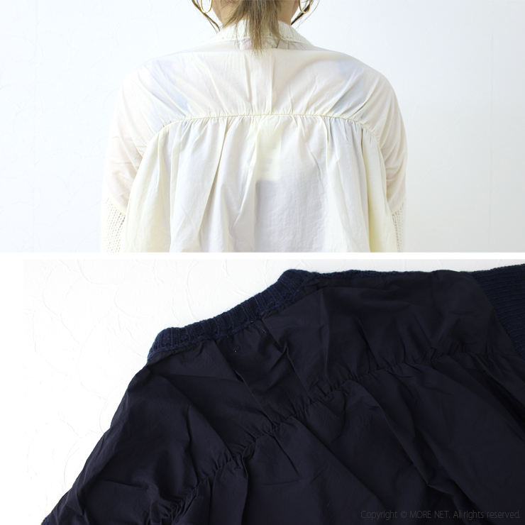 SALE セール/マオメイド mao made アランニット×タフタ切替Aラインプルオーバー 341147 異素材 ワイド レディース トップス /返品・交換不可 | mao made | 11