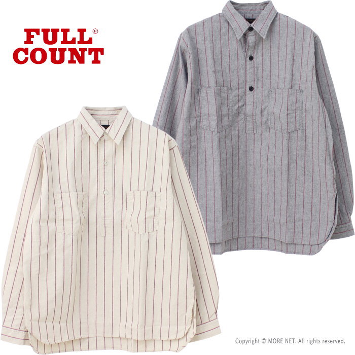 フルカウント FULLCOUNT ベースボールストライププルオーバーシャツ 4080 メンズ 日本製 長袖 ワーク /返品・交換不可/SALE セール | FULLCOUNT