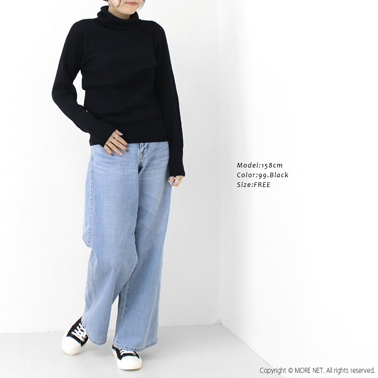 マオメイド mao made ゆるっふわっワッフル編みタートルネックプルオーバー 441155 トップス ニット 無地 ボーダー 洗える /返品・交換不可/SALE セール | mao made | 10