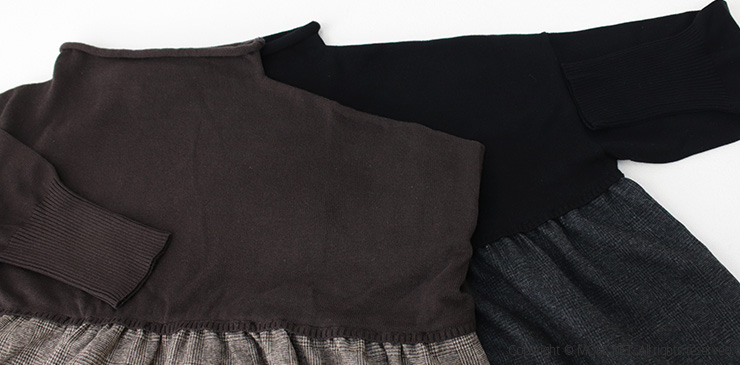 SALE セール/マオメイド mao made コットン×グレンチェックモックネックギャザーたっぷりプルオーバー451101 トップス 切替 レディース /返品・交換不可 | mao made | 12