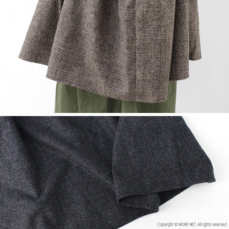 SALE セール/マオメイド mao made コットン×グレンチェックモックネックギャザーたっぷりプルオーバー451101 トップス 切替 レディース /返品・交換不可 | mao made | 09