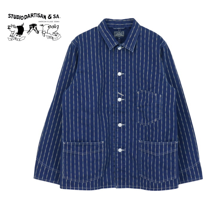 未使用級 STUDIO D’ARTISAN ウォバッシュ カバーオール 42 STUDIO D'ARTISAN（ステュディオ・ダ・ルチザン） リングウォバッシュ
