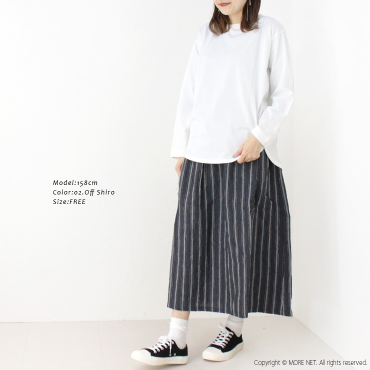マオメイド mao made ORGANIC FIELD OF VIEWいつものラウンドヘムTEE 511201 トップス 長袖 無地 レイヤード 重ね着 日本製 レディース 2025春夏 | mao made | 04