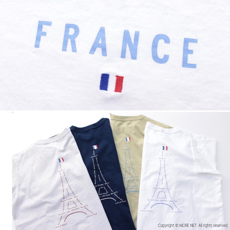 快晴堂 かいせいどう 半袖UNI-Tシャツ BASIC FIT A柄 フランス 51C-107 日本製 プリント ロゴ 刺繍 トップス レディース 2025春夏 | 快晴堂 | 13