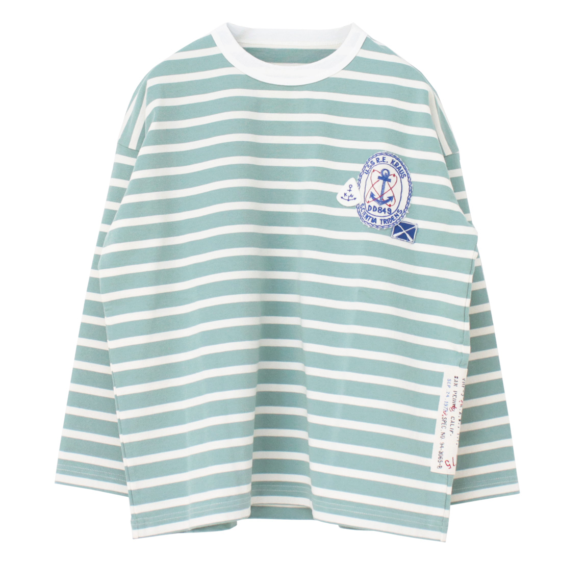 快晴堂 かいせいどう セーラーボーダー ワッペンペタペタ長袖Tシャツ 51C-15 トップス 天竺 ロンT ワイド 日本製 レディース 2025春夏 | 快晴堂 | 03
