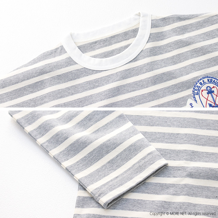 快晴堂 かいせいどう セーラーボーダー ワッペンペタペタ長袖Tシャツ 51C-15 トップス 天竺 ロンT ワイド 日本製 レディース 2025春夏 | 快晴堂 | 08