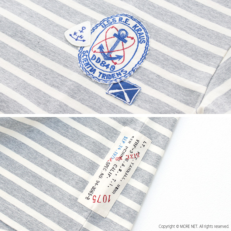 快晴堂 かいせいどう セーラーボーダー ワッペンペタペタ長袖Tシャツ 51C-15 トップス 天竺 ロンT ワイド 日本製 レディース 2025春夏 | 快晴堂 | 10