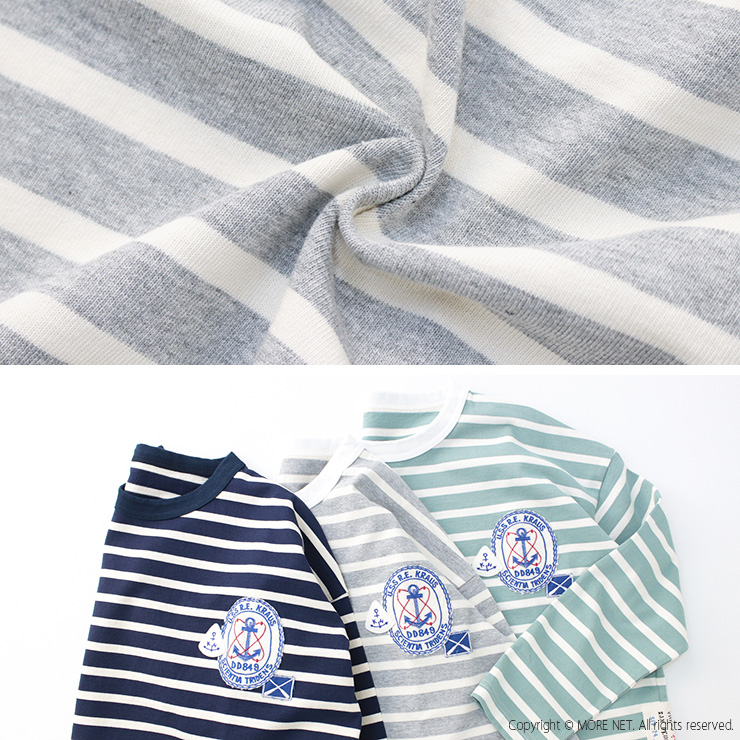 快晴堂 かいせいどう セーラーボーダー ワッペンペタペタ長袖Tシャツ 51C-15 トップス 天竺 ロンT ワイド 日本製 レディース 2025春夏 | 快晴堂 | 11