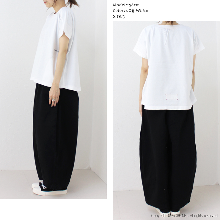 快晴堂 かいせいどう 肩ギャザー半袖Girl'sTシャツ 51C-39 無地 ワイド ポケット 刺繍 ロゴ カットソー レディース 2025春夏 | 快晴堂 | 11