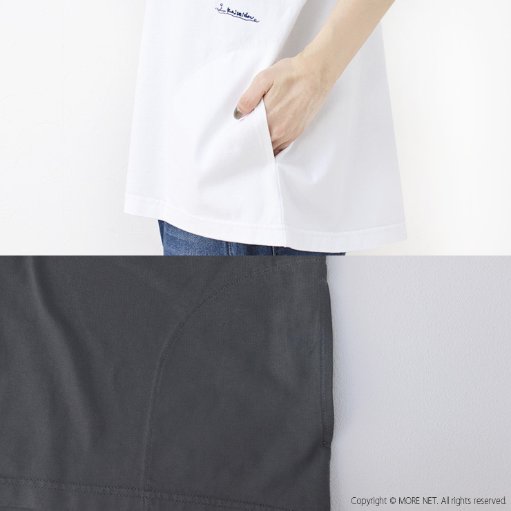 快晴堂 かいせいどう スタンド衿Girl'sTシャツ 52C-38 トップス 半袖 刺繍 無地 ワイド ポケット レディース 2025春夏 | 快晴堂 | 12