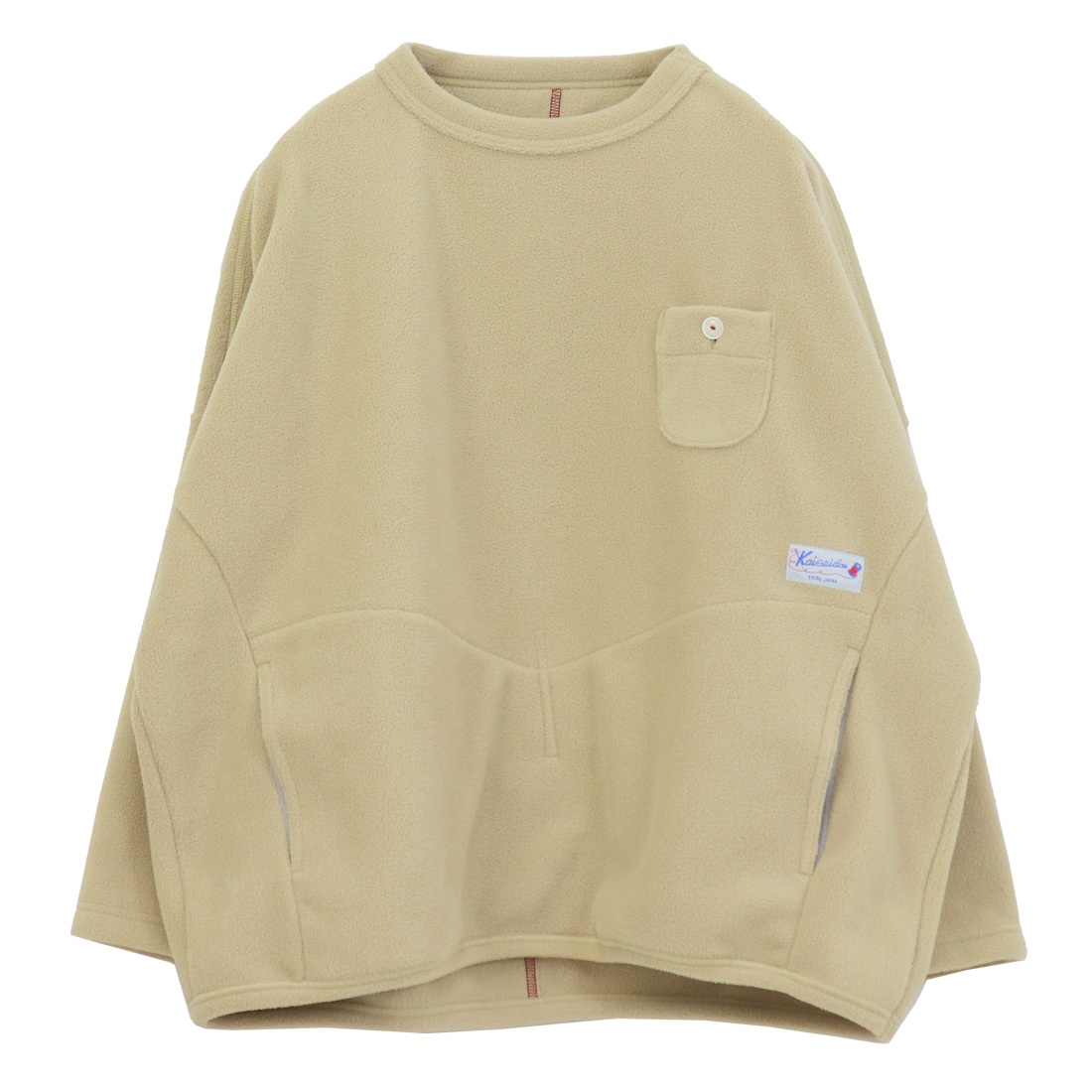 快晴堂 かいせいどう Girl's 軽く暖かいフリース Wide裾すぼまりプルオーバー 53C-16 日本製 長袖 ワイド 無地 ポケット クルーネック レディース 快晴堂 かいせいどう Girl's 軽く暖かいフリース Wide裾すぼまりプル