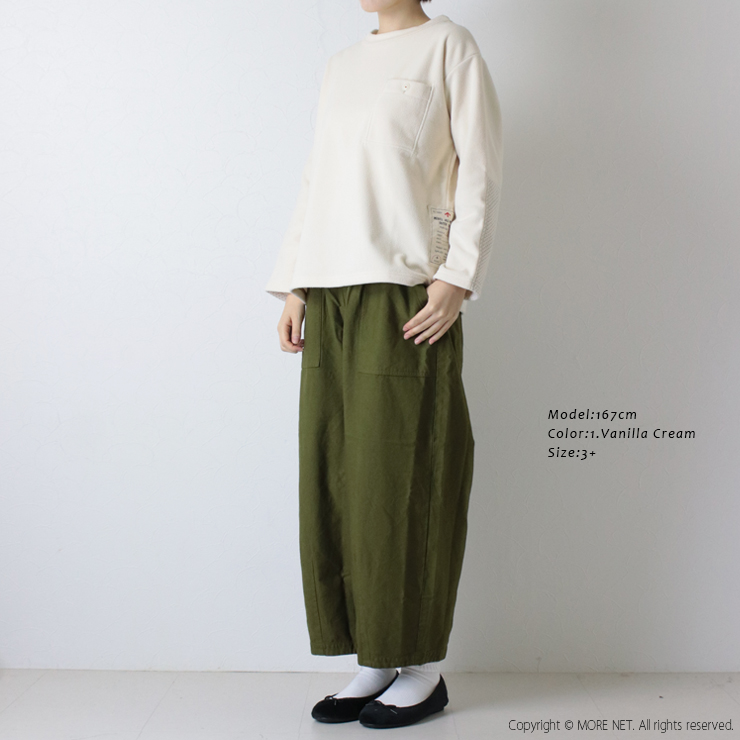 快晴堂 かいせいどう 軽く暖かいフリース エルボー水玉プルオーバー