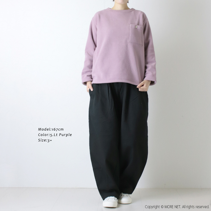 快晴堂 かいせいどう 軽く暖かいフリース エルボー水玉プルオーバー