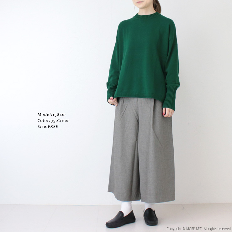 mao made（マオメイド） やわらかコットン 異ゲージリブクルーネック