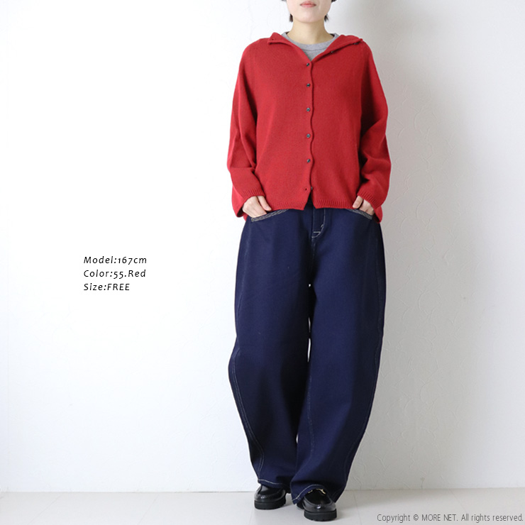 mao made（マオメイド） エアーヤーンコットン クルンネック2WAYプル