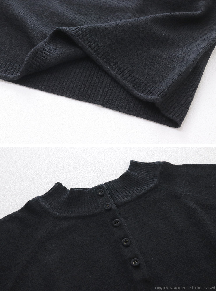 mao made（マオメイド） メリノウール2WAYくるみボタンのプルオーバー