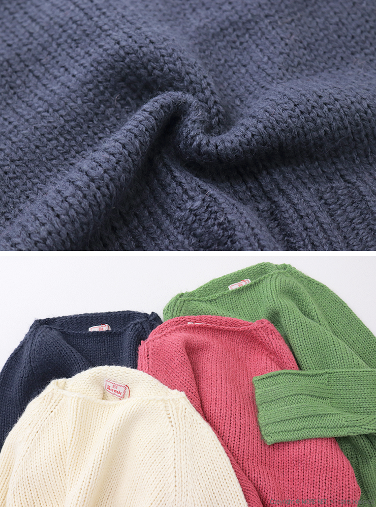 mao made（マオメイド） ローゲージヤーン ボートネックプルオーバー