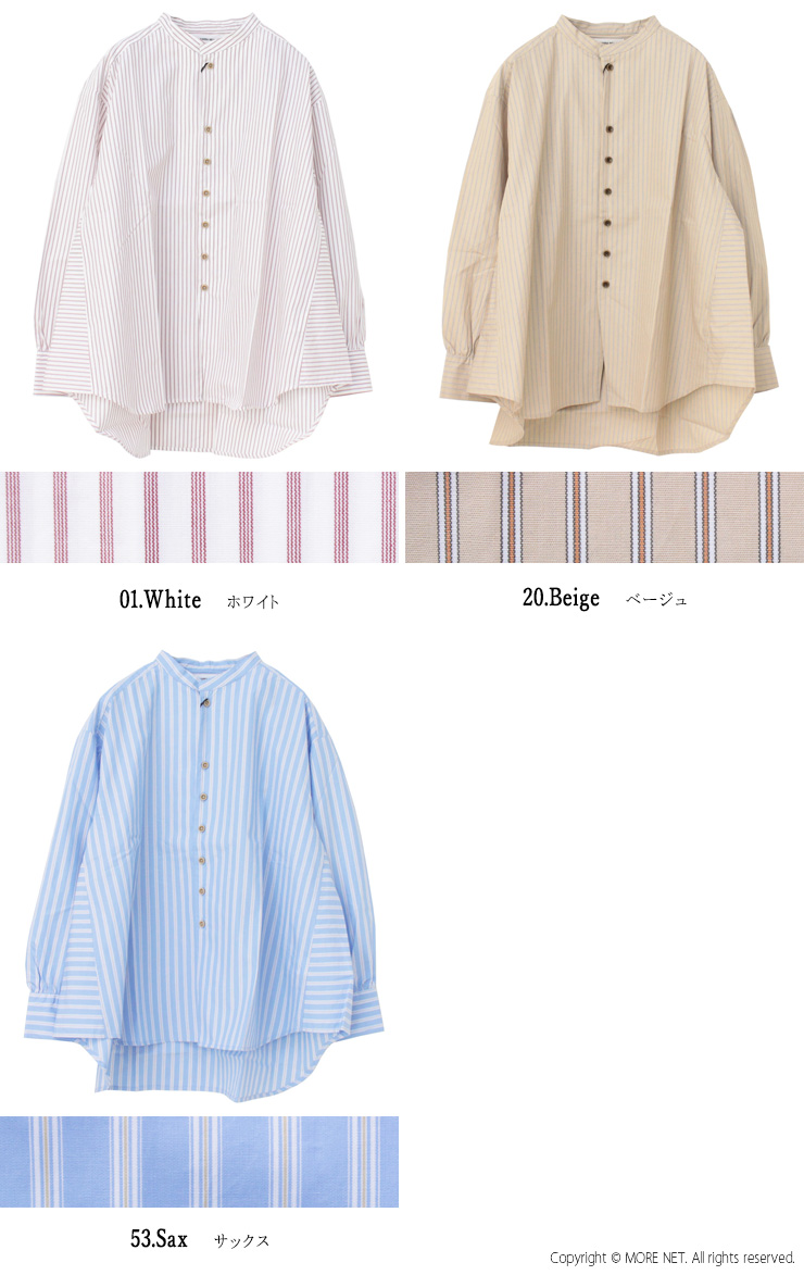 ヤラニュー YARRA NEU SID GRASストライプシャツ 5513-409 トップス 長袖 バンドカラー レディース 2025春夏 /返品・交換不可/SALE セール | YARRA | 04