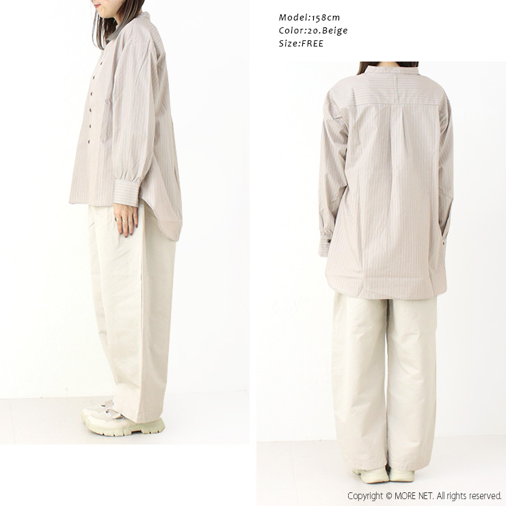 ヤラニュー YARRA NEU SID GRASストライプシャツ 5513-409 トップス 長袖 バンドカラー レディース 2025春夏 /返品・交換不可/SALE セール | YARRA | 07