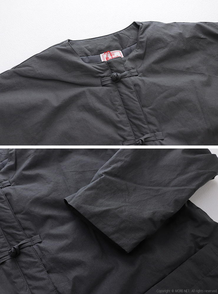 mao made（マオメイド） 洗いざらしクロス中綿チャイナジャケット