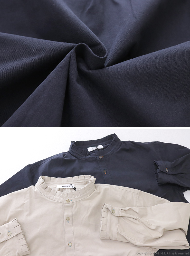 新品タグ付　cen. セン　別注サイドフリルシャツ ヤラニュー YARRA NEU ヴィンテージワッシャー衿フリルシャツ 5553-423