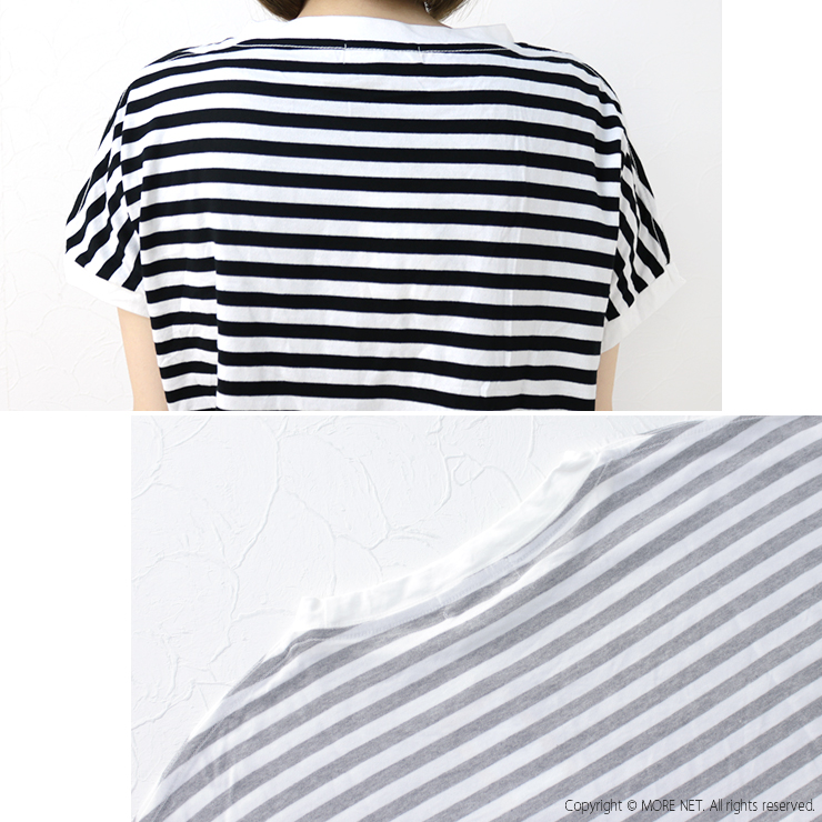 安いそれに目立つ NARU ナル 40/2天竺ボーダー ミナミシャツ 619141/649036 服&ファッション小物