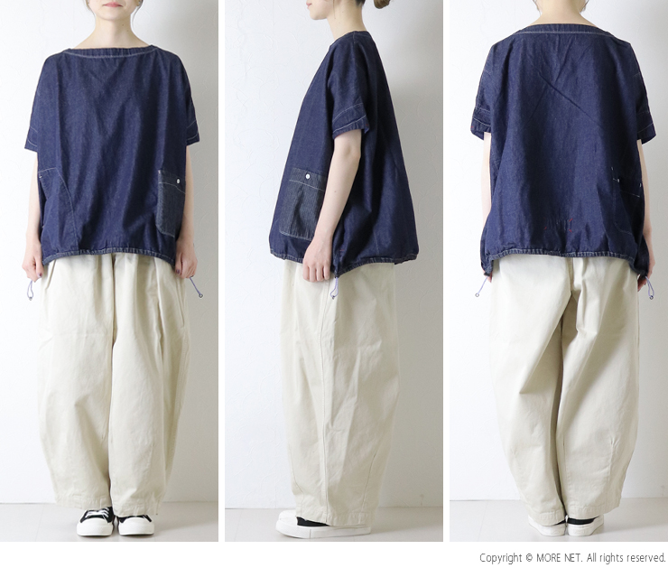 快晴堂 かいせいどう ライトオンスデニム6オンス ワイドTシャツ 61S-13