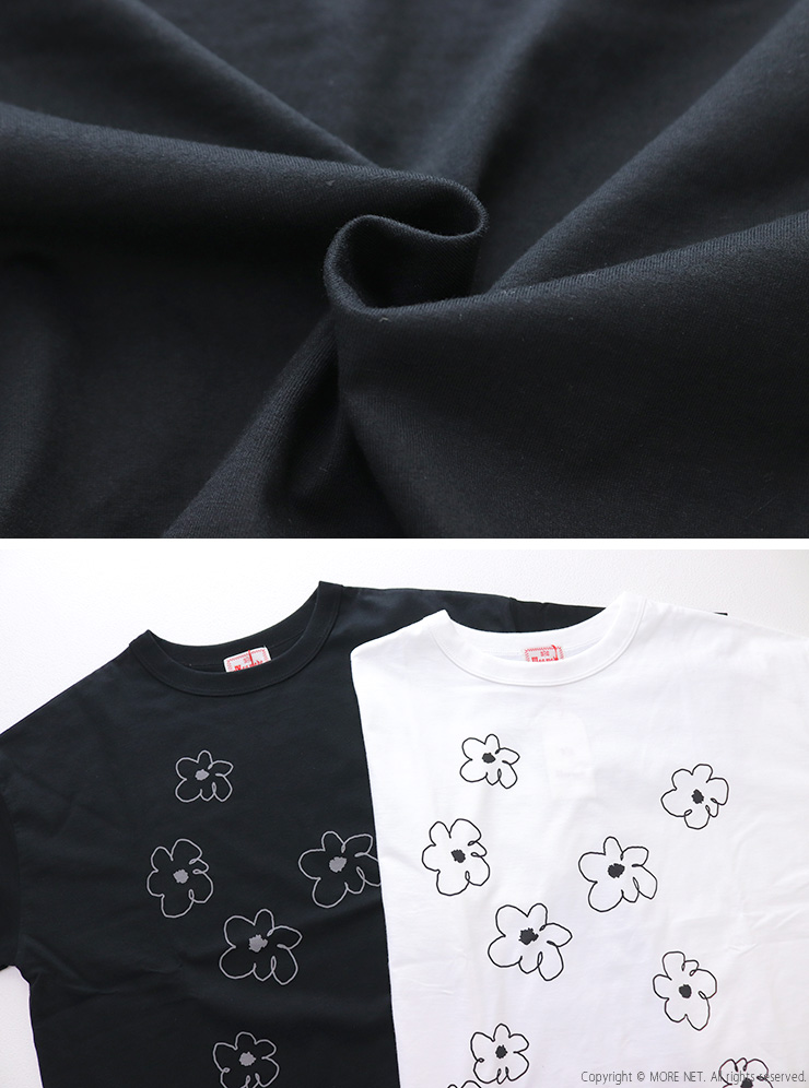 mao made（マオメイド） きれいめ天竺ANEMONEプリントTシャツ 621222