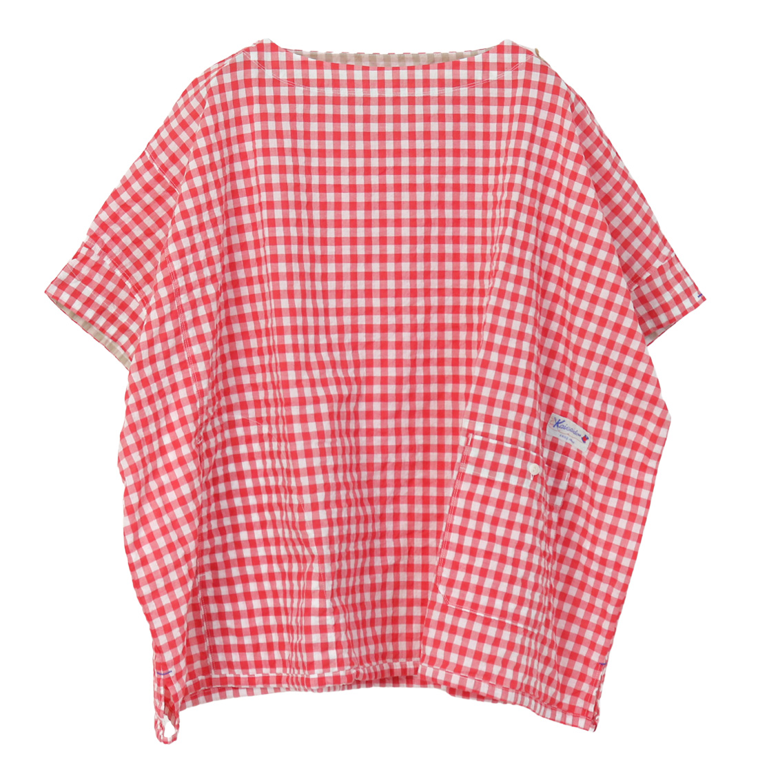 快晴堂 かいせいどう ゆらぎギンガムチェック Wide-Tシャツ 62S-08